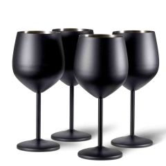 Oak & Steel wijnglas Mat Zwart 